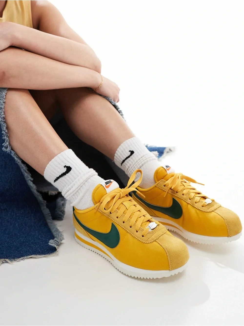 Nike Cortez TXT sneakers in yellow and green Size 9.5